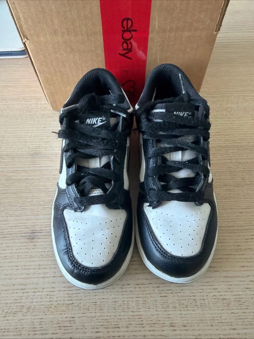 Nike Dunk Low Shoes Youth Size 1.5 Y Black White Panda GS